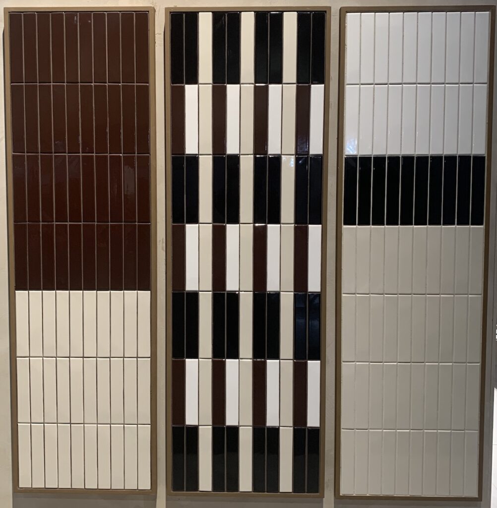 black, white and brown rectangular mosaic tile for the bathroom or kitchen.