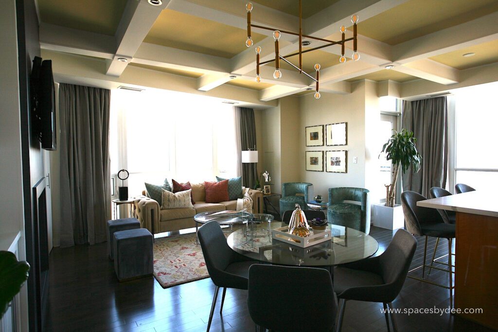 colorful and fun decorated lakeshore downtown toronto condo. 