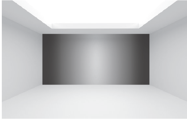 all white room with one dark wall, to prove that dark colours don't make a room feel smaller, the most common interior design misconception.