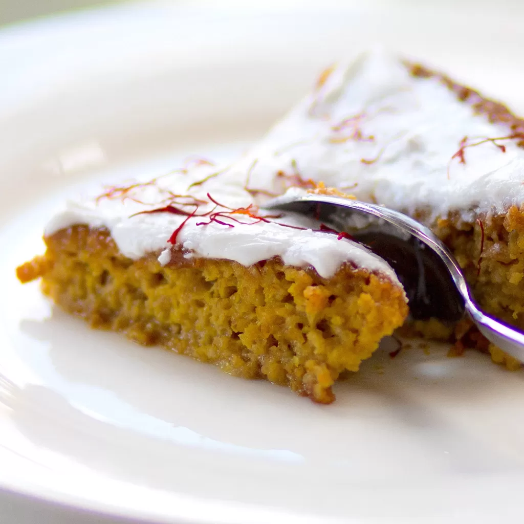 Gluten free and dairy free healtht saffron cake