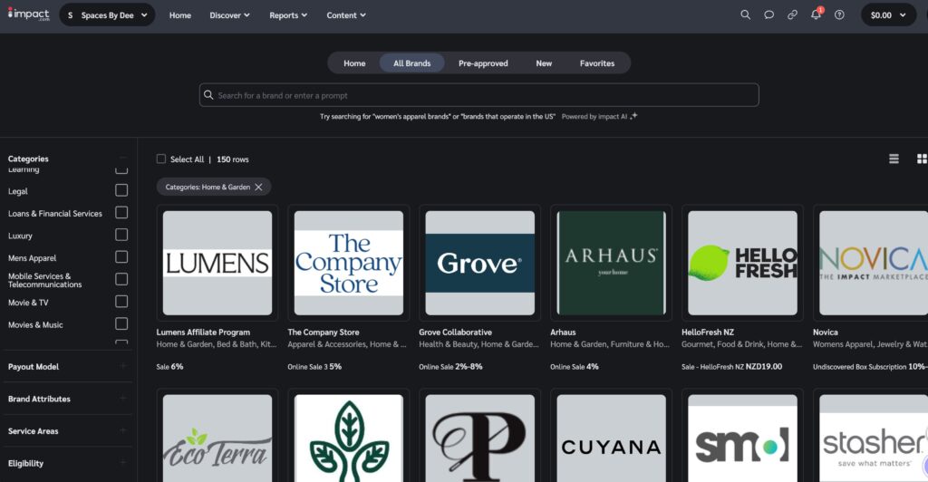 interior design affiliate